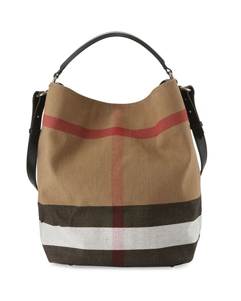 burberry ashby medium canvas|BURBERRY ASHBY MEDIUM CHECK CANVAS HOBO BAG .